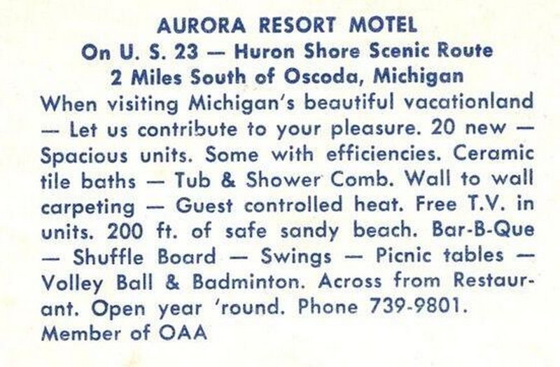 Aurora Resort Motel - Postcard (newer photo)